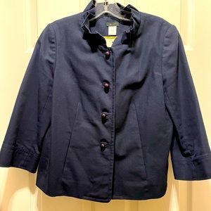 NWOT Vtg 2009 J.crew Canvas Atelier Jacket in Navy Blue Sz 6